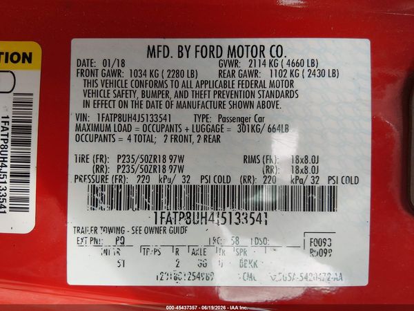 2018 FORD MUSTANG