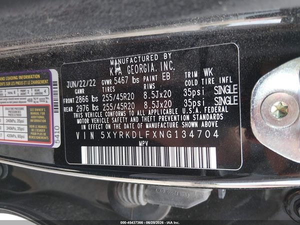 2022 KIA SORENTO SX