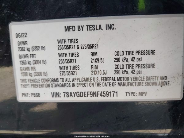 2022 TESLA MODEL Y
