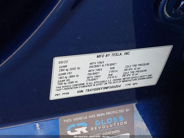 2022 TESLA MODEL Y