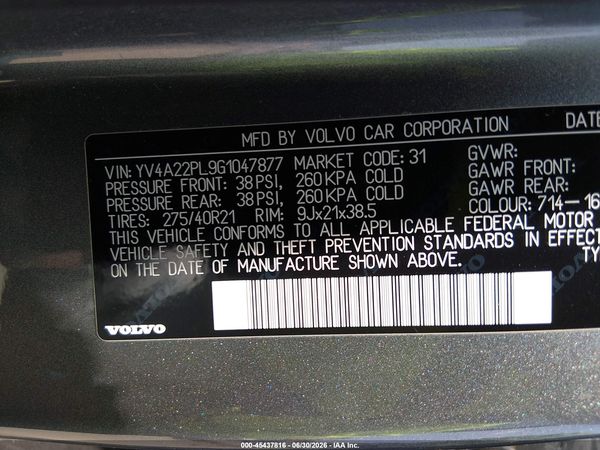 2016 VOLVO XC90 T6 INSCRIPTION