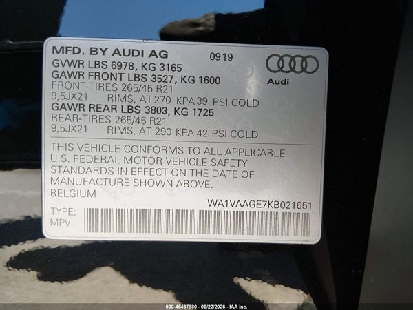 2019 AUDI E-TRON PREMIUM PLUS