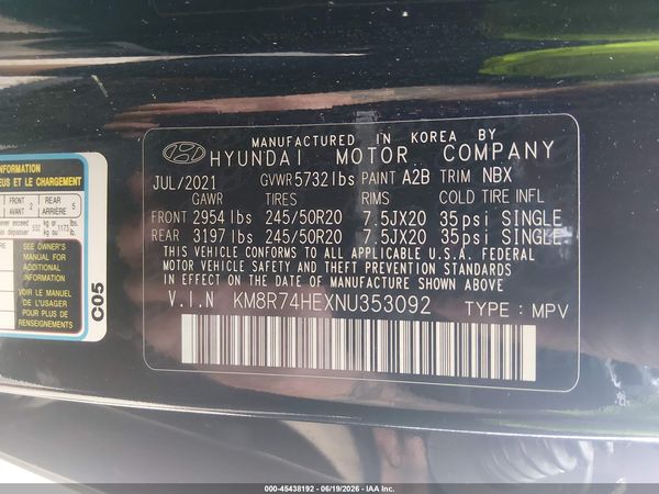 2022 HYUNDAI PALISADE CALLIGRAPHY