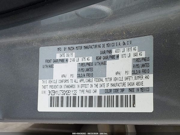 2016 MAZDA MAZDA3 I SPORT