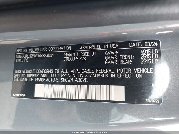 2024 VOLVO S60 B5 CORE DARK THEME