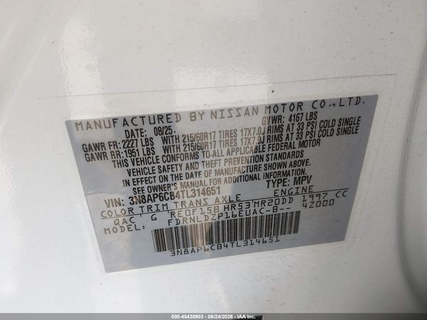 2026 NISSAN KICKS SV — I9