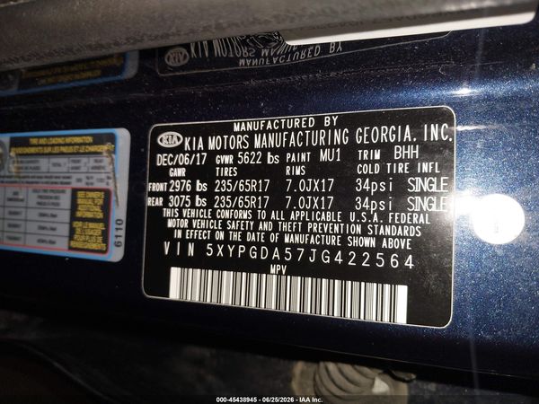 2018 KIA SORENTO 3.3L LX