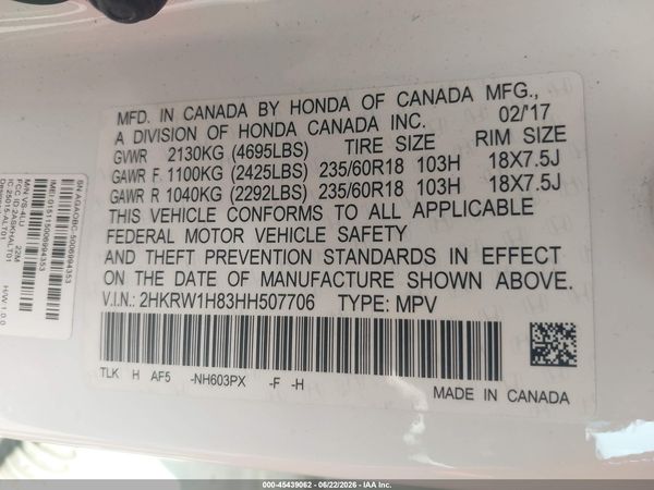 2017 HONDA CR-V EX-L/EX-L NAVI