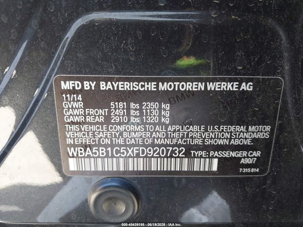 2015 BMW 535I