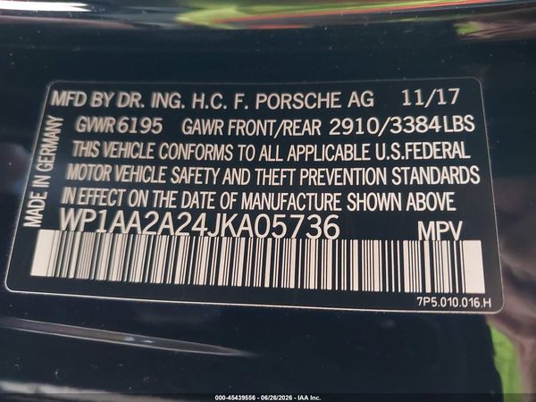 2018 PORSCHE CAYENNE Base / Platinum Edition