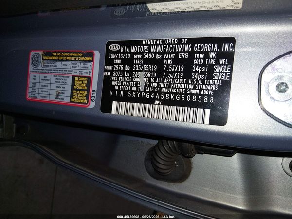 2019 KIA SORENTO 3.3L S