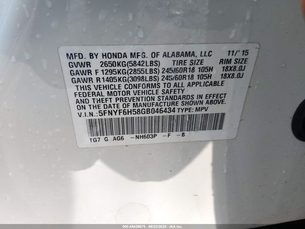 2016 HONDA PILOT EX-L