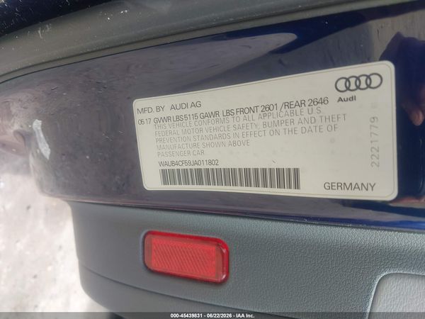 2018 AUDI S5 3.0T PREMIUM PLUS