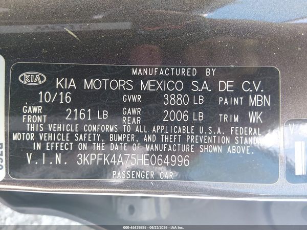 2017 KIA FORTE LX