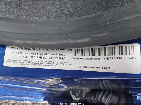 2017 MASERATI GHIBLI