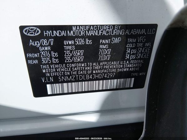 2018 HYUNDAI SANTA FE SPORT 2.4L