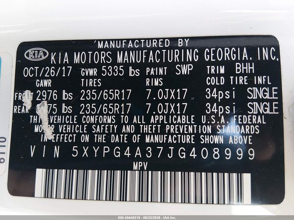 2018 KIA SORENTO 2.4L LX