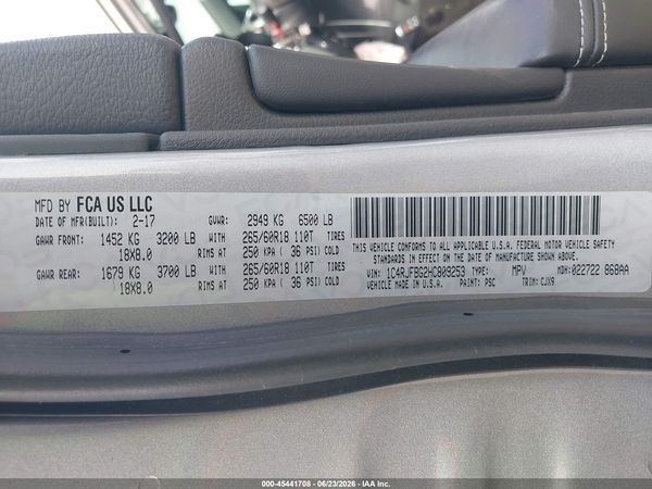 2017 JEEP GRAND CHEROKEE LIMITED 4X4