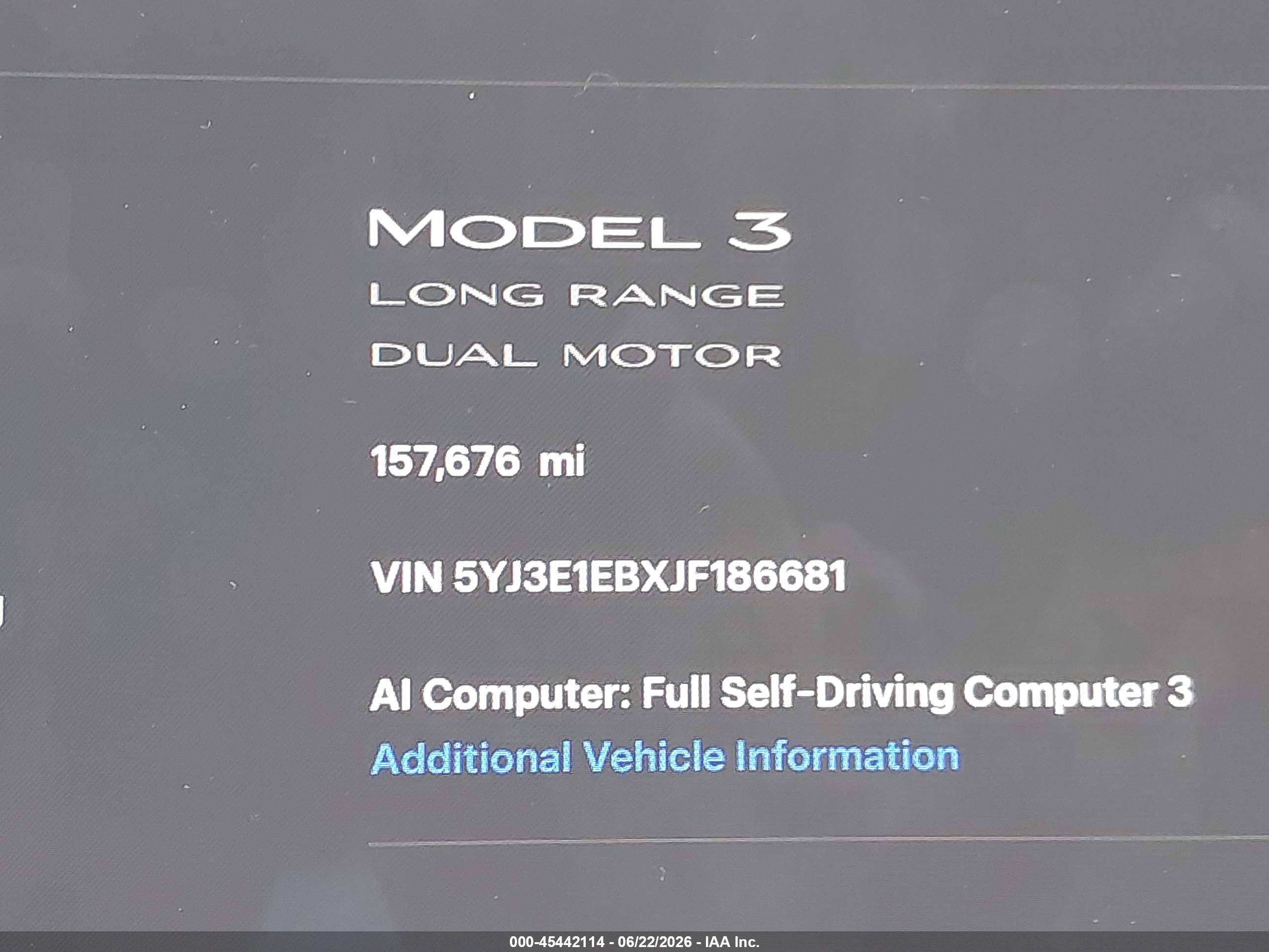 2018 TESLA MODEL 3 LONG RANGE/PERFORMANCE