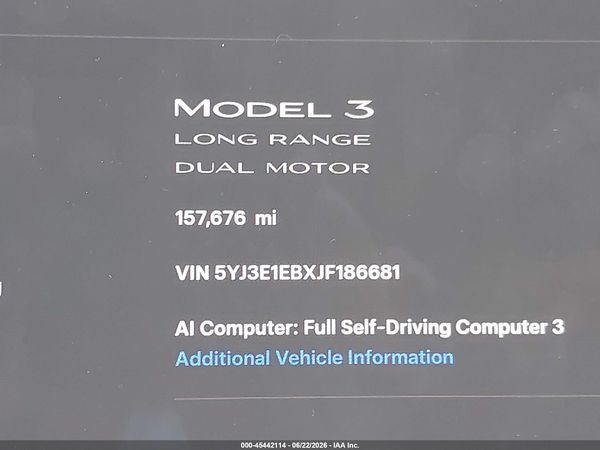 2018 TESLA MODEL 3 LONG RANGE/PERFORMANCE