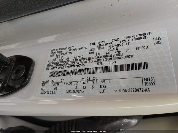 2021 FORD F-150 LARIAT
