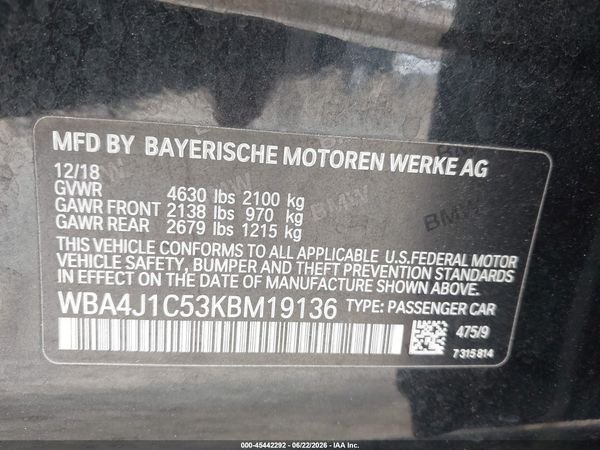 2019 BMW 430I GRAN COUPE