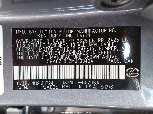 2021 LEXUS ES 350 F SPORT