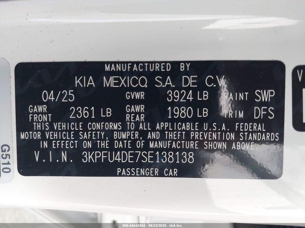2025 KIA K4 EX