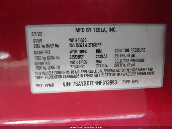 2022 TESLA MODEL Y
