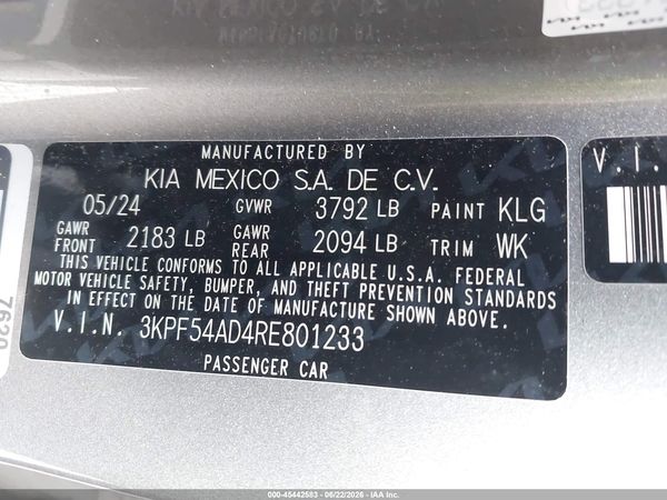 2024 KIA FORTE GT-LINE