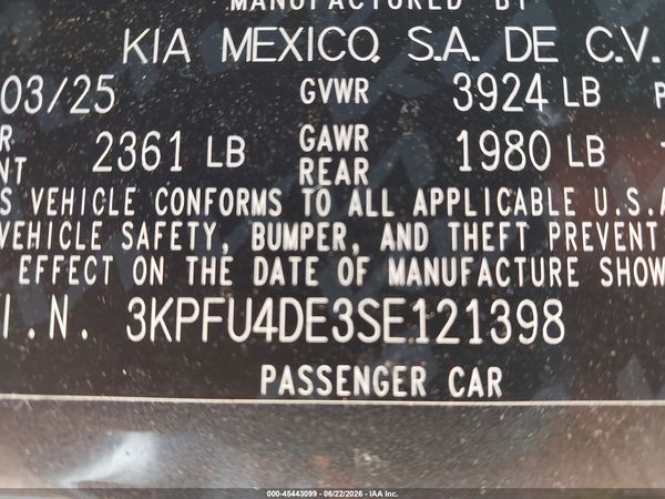 2025 KIA K4 EX