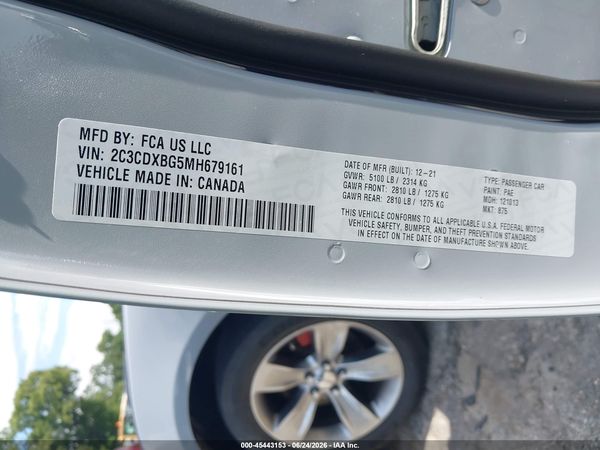 2021 DODGE CHARGER SXT RWD