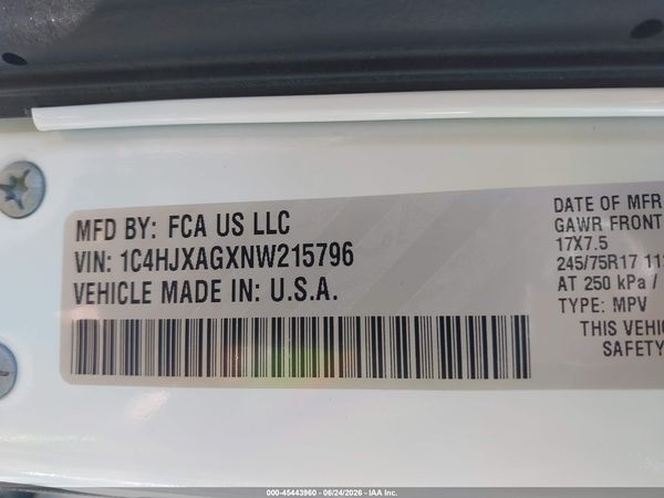 2022 JEEP WRANGLER SPORT S 4X4