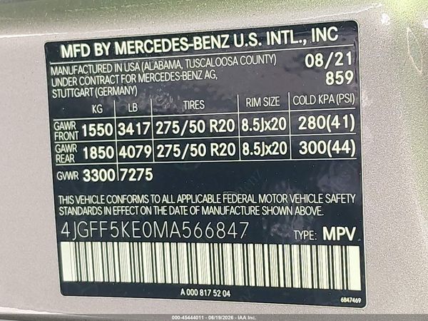 2021 MERCEDES-BENZ GLS 450 4MATIC