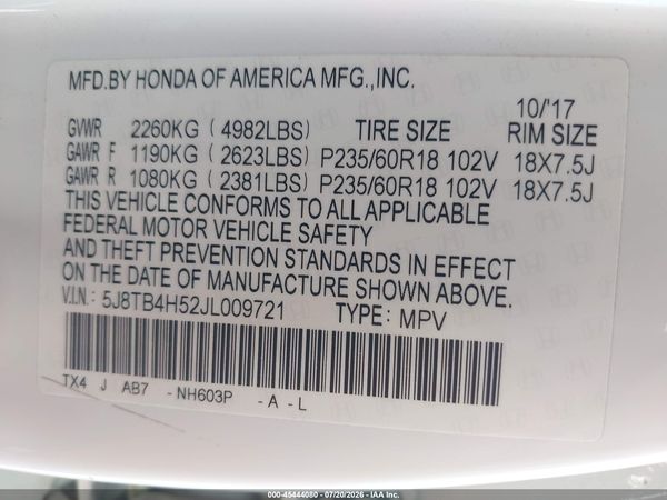 2018 ACURA RDX