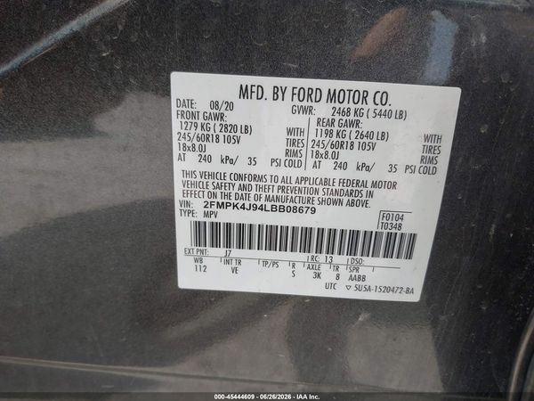 2020 FORD EDGE SEL — I9