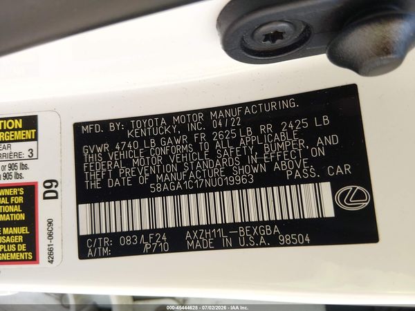 2022 LEXUS ES 300H F SPORT