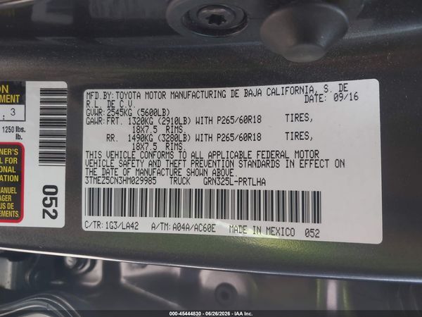 2017 TOYOTA TACOMA LIMITED