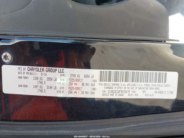 2015 DODGE GRAND CARAVAN R/T — I9