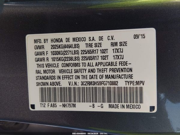 2015 HONDA CR-V EX