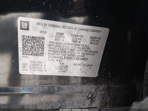 2020 CHEVROLET EQUINOX FWD LT 2.0L TURBO — I9