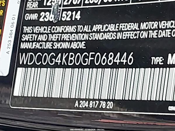 2016 MERCEDES-BENZ GLC 300 4MATIC