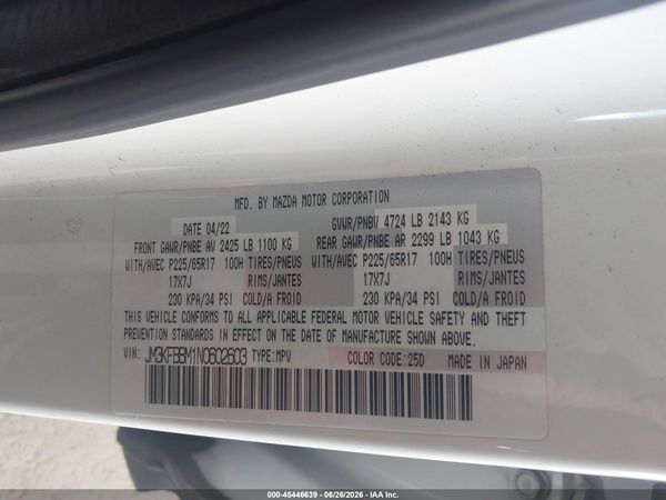 2022 MAZDA CX-5 2.5 S SELECT