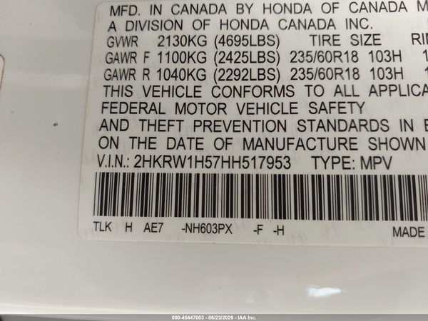 2017 HONDA CR-V EX