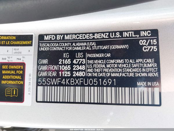 2015 MERCEDES-BENZ C 300 4MATIC