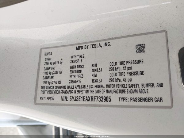 2024 TESLA MODEL 3