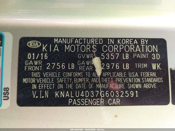 2016 KIA K900 LUXURY 3.8L