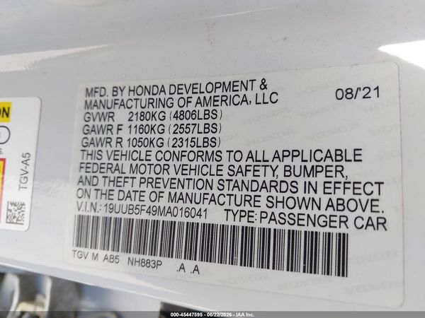 2021 ACURA TLX TECHNOLOGY PACKAGE