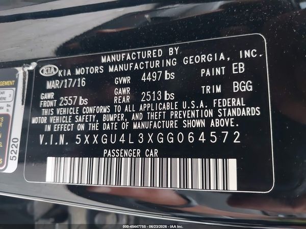 2016 KIA OPTIMA EX