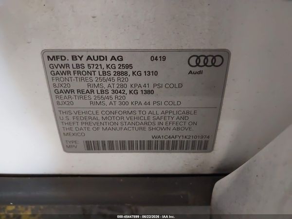 2019 AUDI SQ5 3.0T PREMIUM